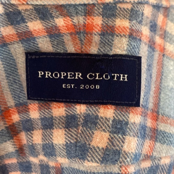 Proper Cloth Flannel Brushed Cotton Pink Blue Plaid Button Down Shirt XL - Picture 2 of 11